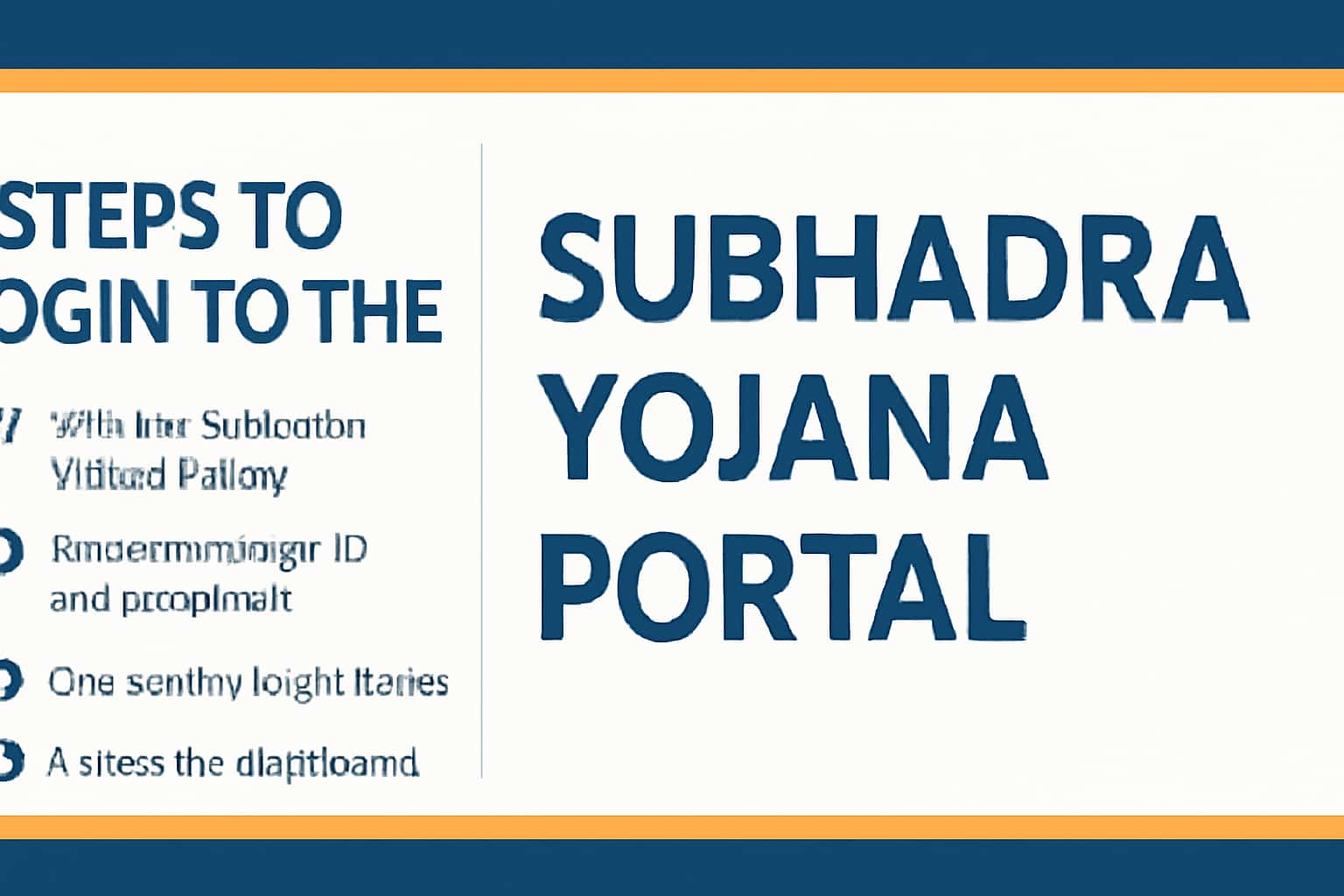 Subhadra Yojana Portal Login Steps